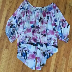 Blouse blue and pink